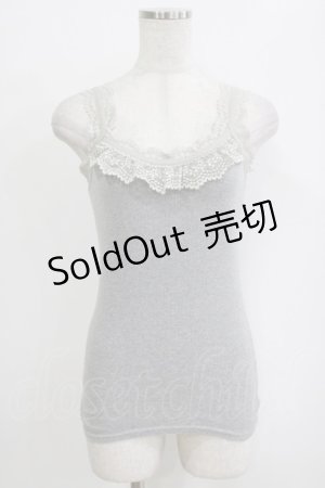 画像: Ozz oneste / レース付リブキャミソール  グレー H-26-01-06-066-OO-TO-KB-ZT546