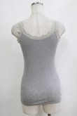 画像3: Ozz oneste / レース付リブキャミソール  グレー H-26-01-06-066-OO-TO-KB-ZT0108H (3)