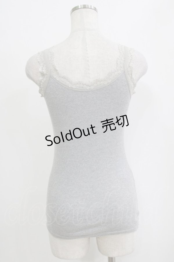 画像3: Ozz oneste / レース付リブキャミソール  グレー H-26-01-06-066-OO-TO-KB-ZT546 (3)