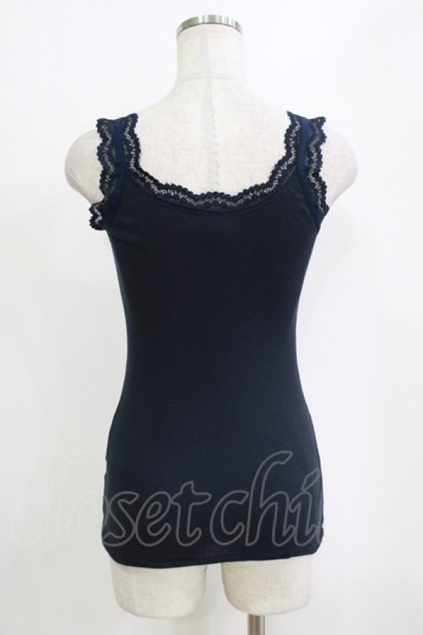 画像3: Ozz oneste / レース付リブキャミソール  ネイビー H-26-01-06-067-OO-TO-KB-ZT0108H (3)