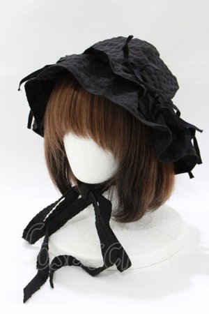 画像: merry jenny / ribbonフリルハット  ブラック H-26-01-06-073-LO-AC-KB-ZH