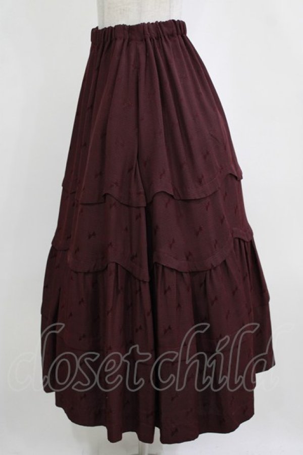 画像2: Jane Marple Dans Le Salon / Ribbon jacquardダンドールスカート  ボルドー H-26-01-06-007-JM-SK-KB-ZH (2)