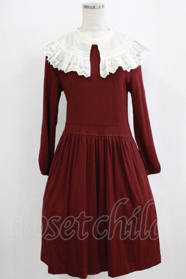 画像1: Jane Marple / バンデーラ天竺のワンピース  ボルドー H-26-01-06-009-JM-OP-KB-ZH (1)