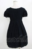 画像3: Emily Temple cute / フロッキーチェックフリルスリーブワンピース  ネイビー H-26-01-06-013-ET-OP-KB-ZH (3)