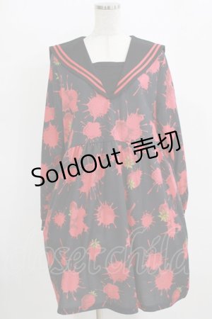 画像: Drug Honey / ストロベリーブラッドセーラーワンピース  ブラック H-26-01-06-014-PU-OP-KB-ZH