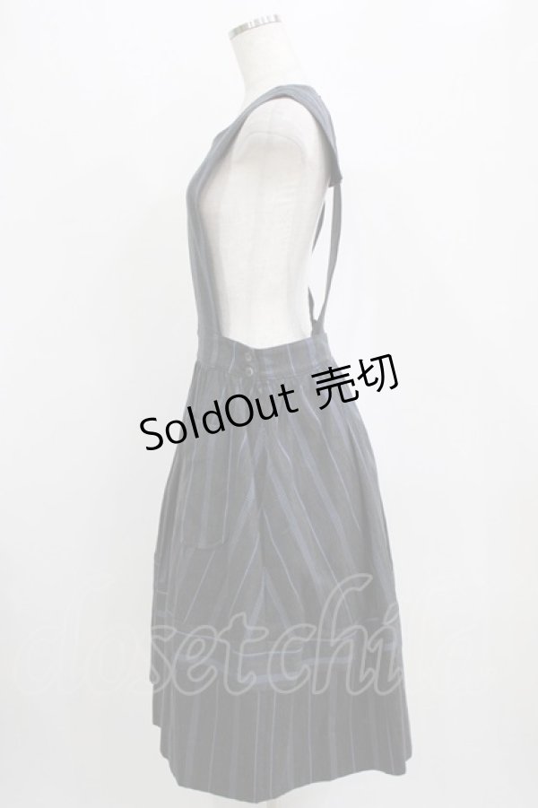 画像2: Jane Marple / Regatta Stripeマナードレス  チャコールグレー H-26-01-06-015-JM-OP-KB-ZH (2)