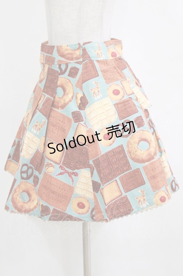 画像2: Emily Temple cute / ビスケット＆チョコスカート  サックス H-26-01-06-018-ET-SK-KB-ZH (2)