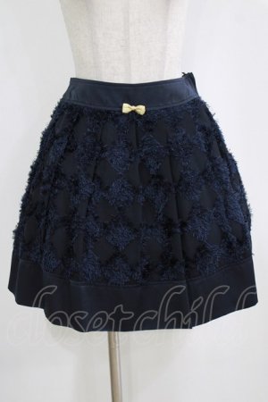 画像: Emily Temple cute / フワフワダイヤ柄シフォンスカート  ネイビー H-26-01-06-020-ET-SK-KB-ZH
