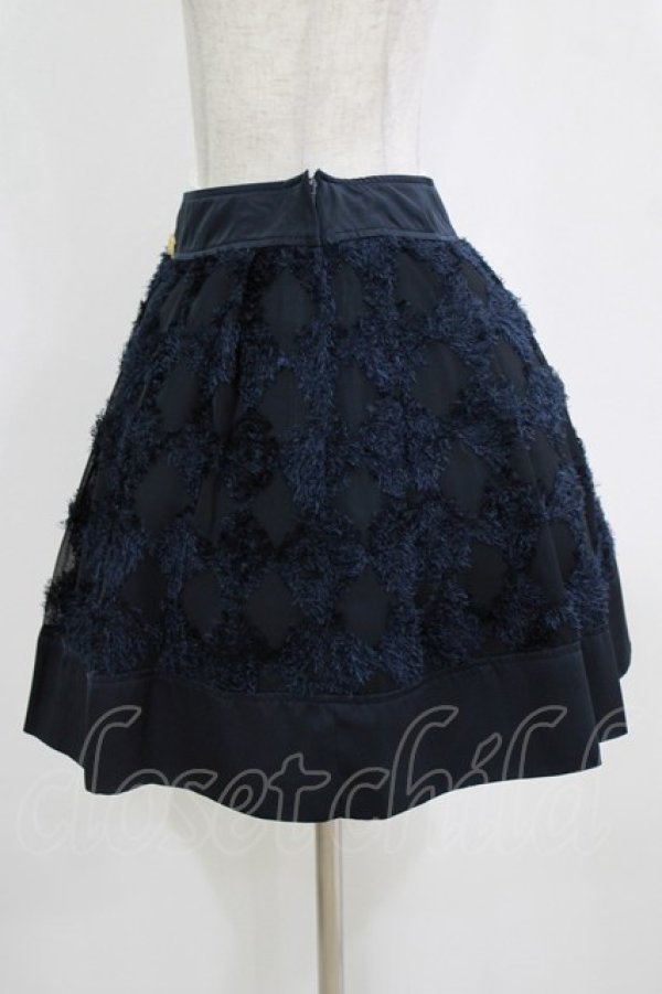 画像2: Emily Temple cute / フワフワダイヤ柄シフォンスカート  ネイビー H-26-01-06-020-ET-SK-KB-ZH (2)