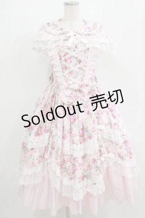 画像: metamorphose / フローレンスケープ付きミディアムジャンパースカート サイズ1 ピンク H-26-01-07-001-ME-OP-NS-ZH