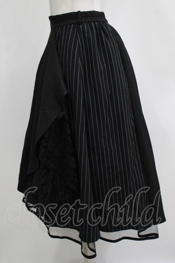 画像2: axes femme / ラッフルフリルイレヘムスカート M ブラック H-26-01-07-025-AX-SK-NS-ZH (2)