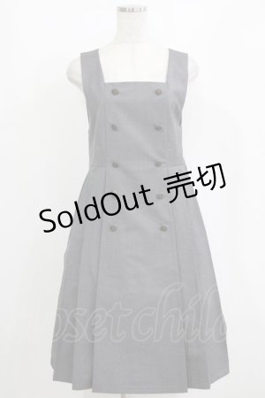 画像: Fi.n.t / エンブレム釦プリーツジャンパースカート Free グレー H-26-01-07-027-CA-OP-NS-ZH