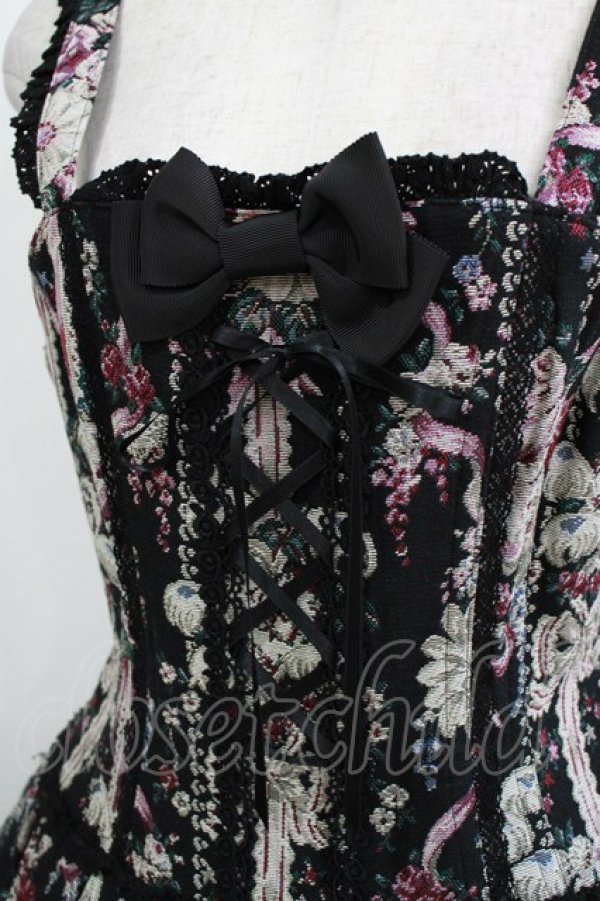 画像5: BABY,THE STARS SHINE BRIGHT / アントワネットブーケ柄 ゴブランコルセットジャンパースカートII Free ブラック H-26-01-07-002-BA-OP-NS-ZH (5)