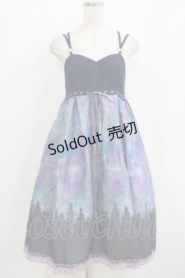 画像1: axes femme POETIQUE / ミルキーウェイキャミワンピース M パープル H-26-01-07-028-AX-OP-NS-ZH (1)