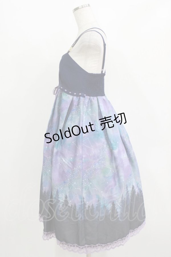 画像2: axes femme POETIQUE / ミルキーウェイキャミワンピース M パープル H-26-01-07-028-AX-OP-NS-ZH (2)