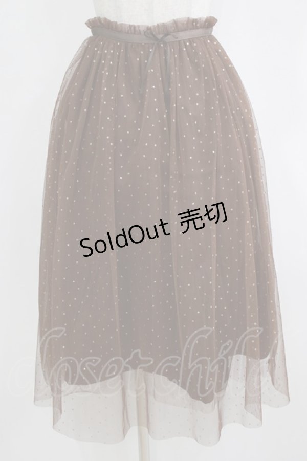 画像1: Franche Lippee / ドットチュールスカート M ブラウン H-26-01-07-032-LO-SK-NS-ZH (1)