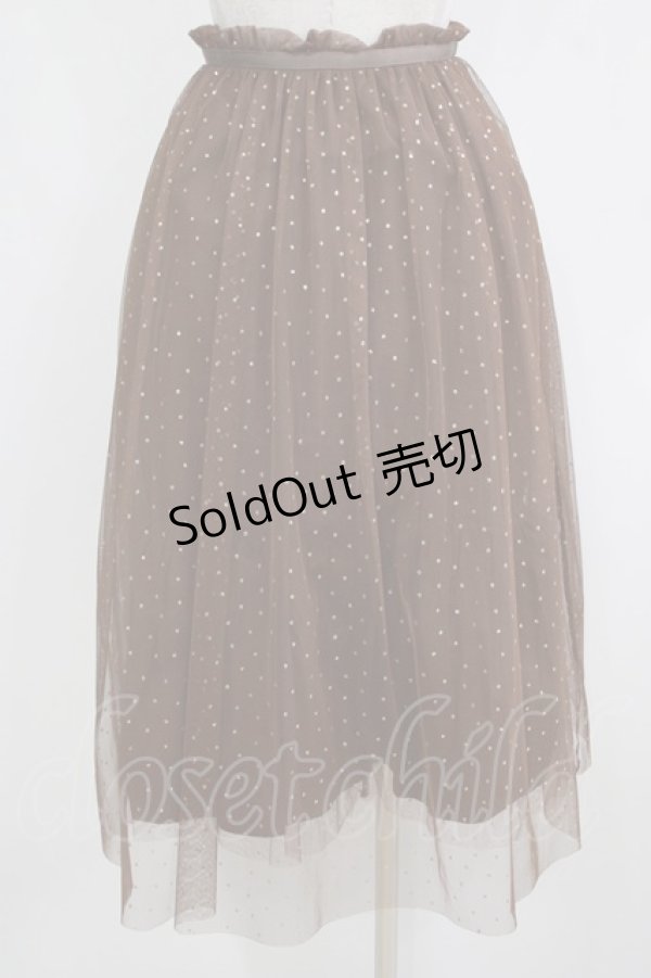 画像3: Franche Lippee / ドットチュールスカート M ブラウン H-26-01-07-032-LO-SK-NS-ZH (3)
