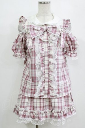 画像: Princess Melody / チェック肩開きセットアップ Free ピンク H-26-01-07-040-EL-OP-NS-ZH