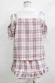 画像3: Princess Melody / チェック肩開きセットアップ Free ピンク H-26-01-07-040-EL-OP-NS-ZH (3)