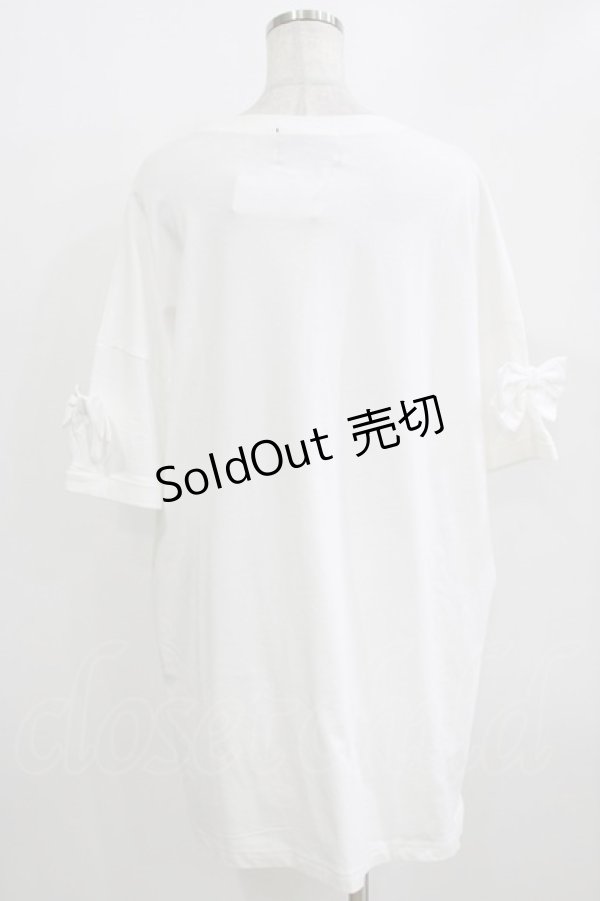 画像3: Jamie エーエヌケー / リボンがいっぱいプリントTe M ホワイト H-26-01-07-042-LO-TS-NS-ZH (3)