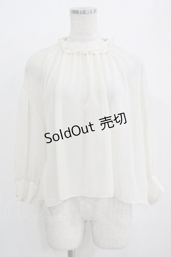 画像1: Franche Lippee / スタンドカラーブラウス M 生成り H-26-01-07-045-LO-BL-NS-ZH (1)