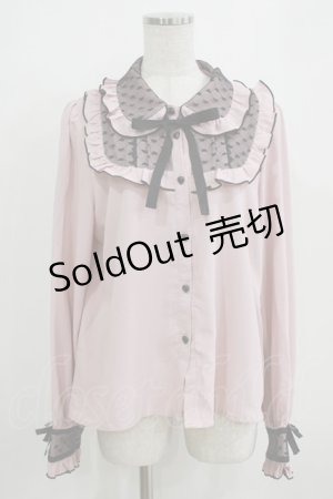 画像: DearMyLove / ハートチュールブラウス 3L ピンク H-26-01-07-046-EL-BL-NS-ZH