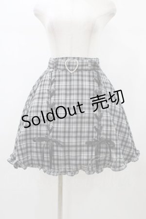 画像: NOEMIE / ハートベルト付スピンドルスカート S ブラックチェック H-26-01-07-1033-LO-SK-NS-ZH