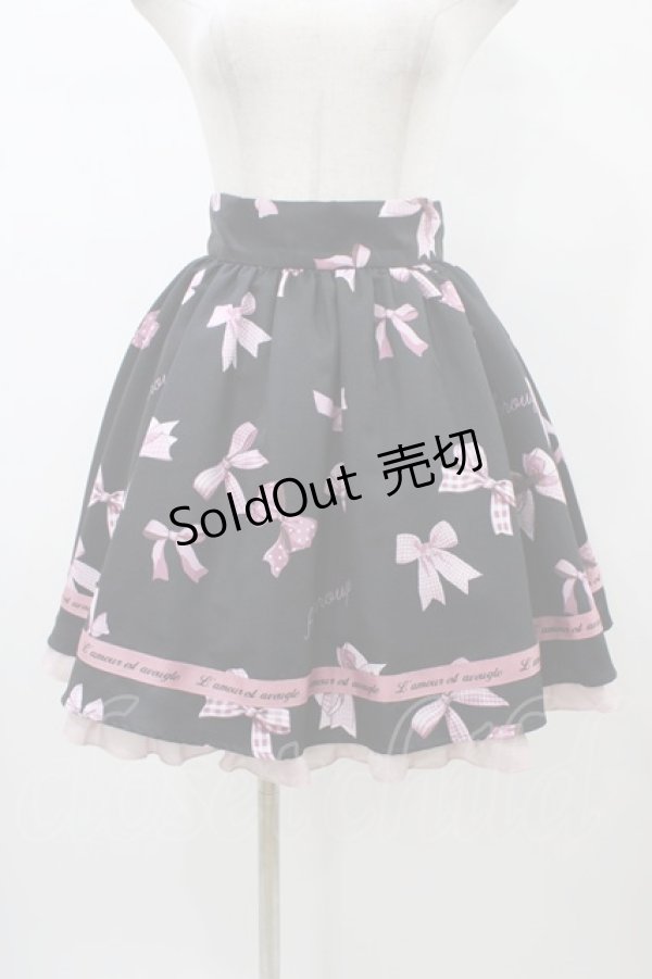 画像1: Ank Rouge / Favorite Ribbonフレアーギャザースカート M ブラック H-26-01-07-1035-CA-SK-NS-ZH (1)