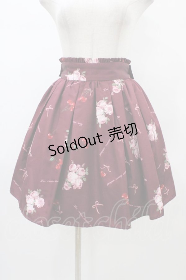 画像1: Ank Rouge / Cherry Roseスカート M ボルドー H-26-01-07-1036-CA-SK-NS-ZH (1)