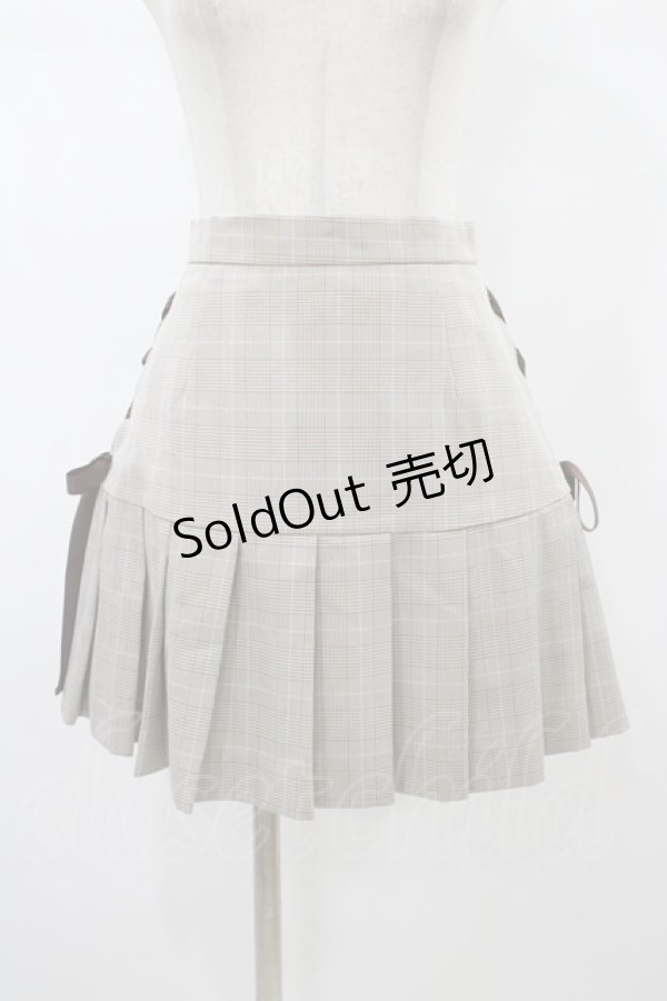 画像1: Ank Rouge / サイドスピンドルプリーツスカート M ベージュ H-26-01-07-1039-CA-SK-NS-ZH (1)