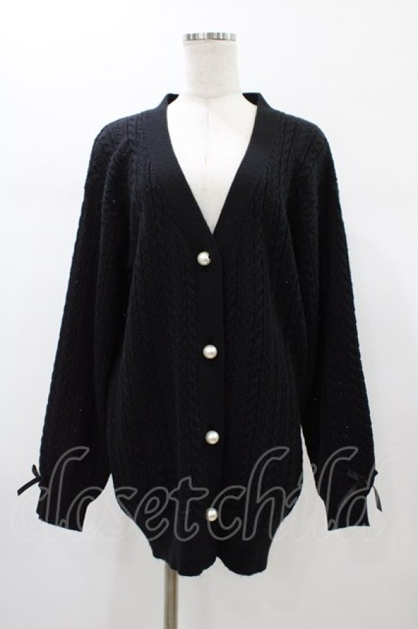 画像1: MA*RS / ロングニットカーディガン Free ブラック H-26-01-07-1041-EL-TO-NS-ZH (1)