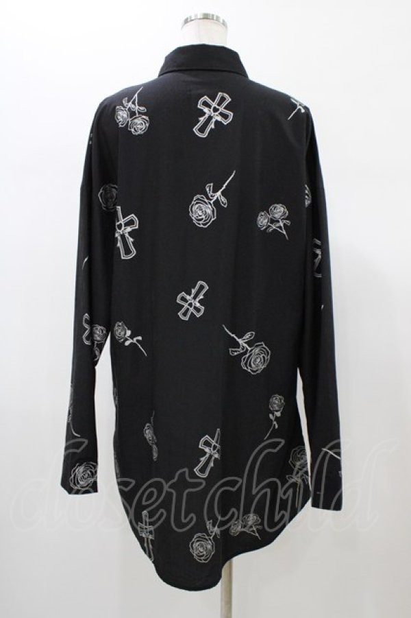 画像2: Jamie エーエヌケー / ハートクロス柄長袖BIGシャツ M ブラック H-26-01-07-1042-LO-BL-NS-ZH (2)