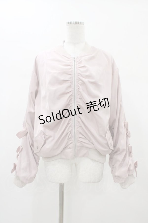 画像1: Ank Rouge / リボン&ローズエンブロイダリーブルゾン M ピンク H-26-01-07-1046-CA-JA-NS-ZH (1)