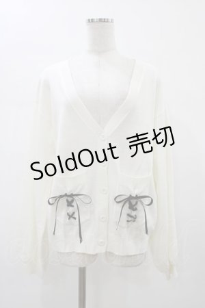 画像: MA*RS / レースアップりぼんポケット付きカーディガン Free オフ H-26-01-07-1048-EL-TO-NS-ZH