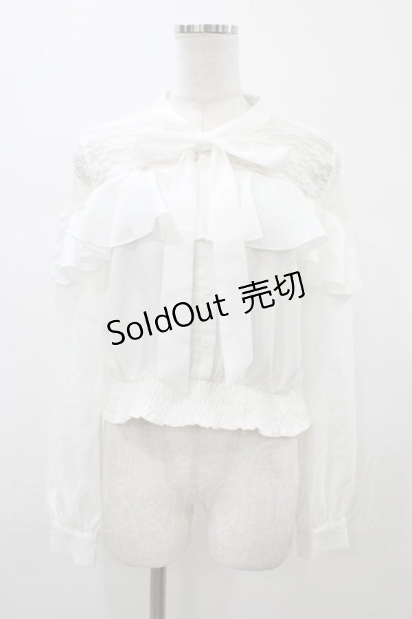 画像1: MA*RS / レース切替ボウタイブラウス Free オフ H-26-01-07-1050-EL-BL-NS-ZH (1)