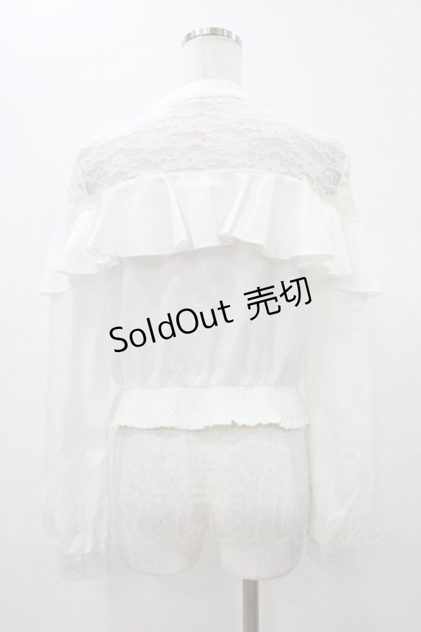 画像2: MA*RS / レース切替ボウタイブラウス Free オフ H-26-01-07-1050-EL-BL-NS-ZH (2)