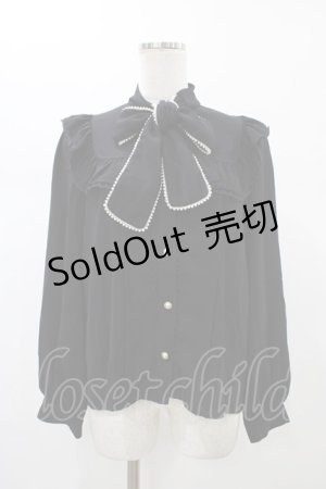 画像: Ank Rouge / パールリボンタイブラウス M ブラック H-26-01-07-1059-CA-BL-NS-ZH