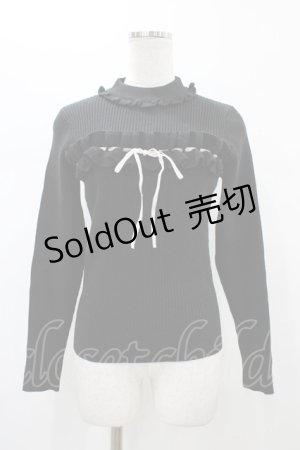 画像: Ank Rouge / フリルリボンプルオーバー M ブラック H-26-01-07-1060-CA-TO-NS-ZH