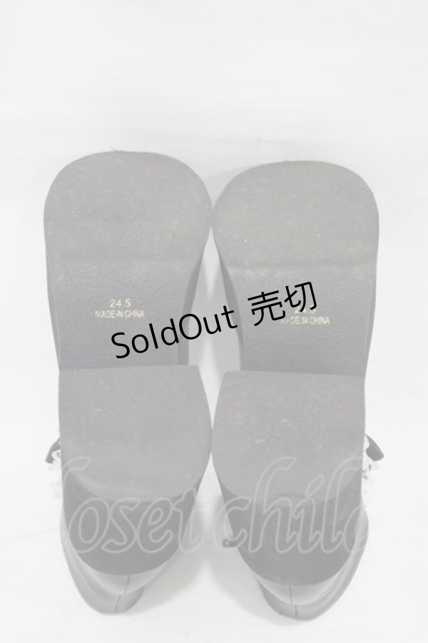 画像3: DearMyLove / ハートビジューレースアップショートブーツ 24.5cm ブラック H-26-01-07-1004-EL-SH-NS-ZH (3)