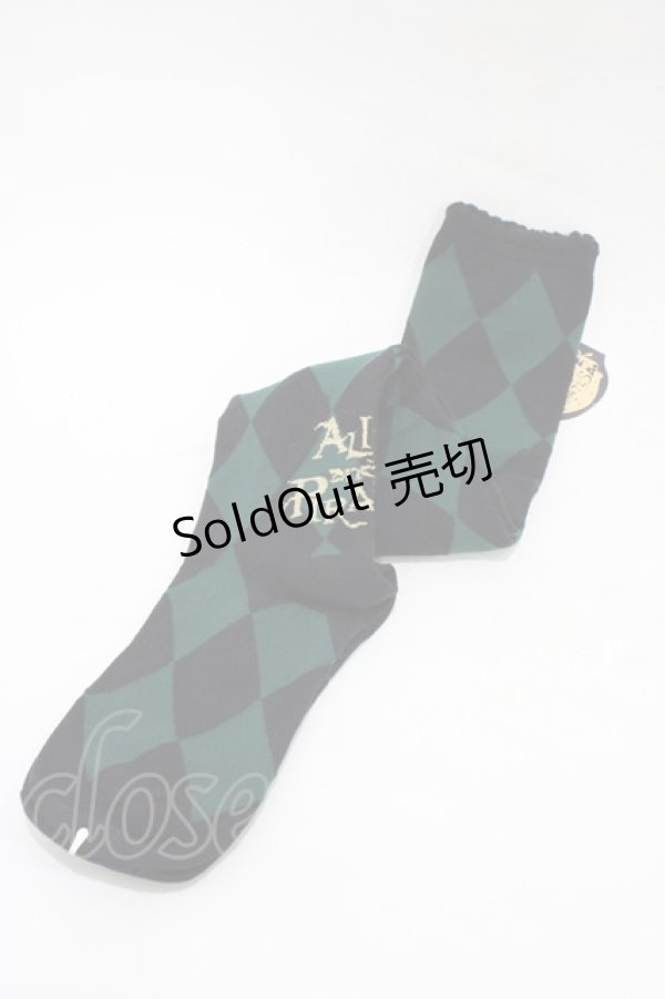 画像1: ALICE and the PIRATES / A/Pダイヤ柄オーバーニーソックス  グリーン H-26-01-07-1009-PA-ZA-NS-ZH (1)