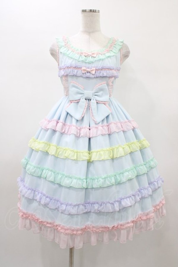 画像1: Angelic Pretty / しゃぼん玉ジャンパースカート Free サックス H-26-01-07-1017-AP-OP-NS-ZH (1)