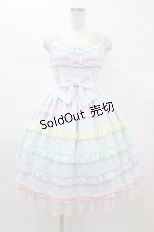 画像1: Angelic Pretty / しゃぼん玉ジャンパースカート Free サックス H-26-01-07-1017-AP-OP-NS-ZH (1)