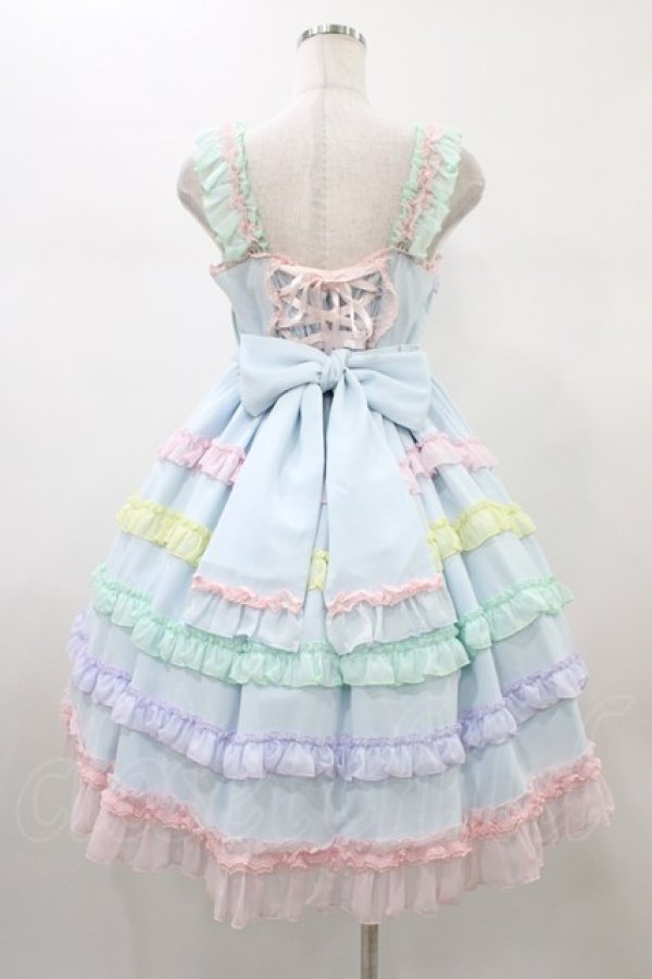 画像2: Angelic Pretty / しゃぼん玉ジャンパースカート Free サックス H-26-01-07-1017-AP-OP-NS-ZH (2)