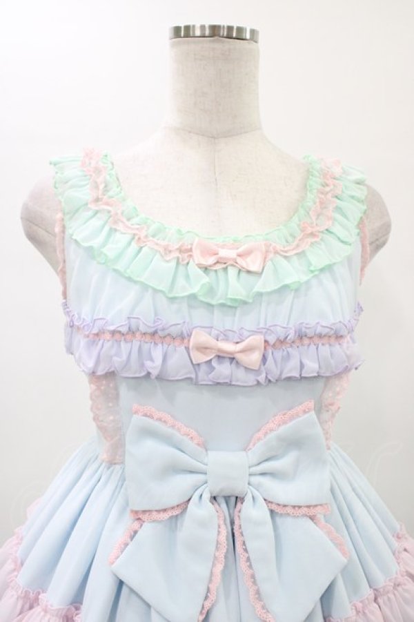 画像4: Angelic Pretty / しゃぼん玉ジャンパースカート Free サックス H-26-01-07-1017-AP-OP-NS-ZH (4)