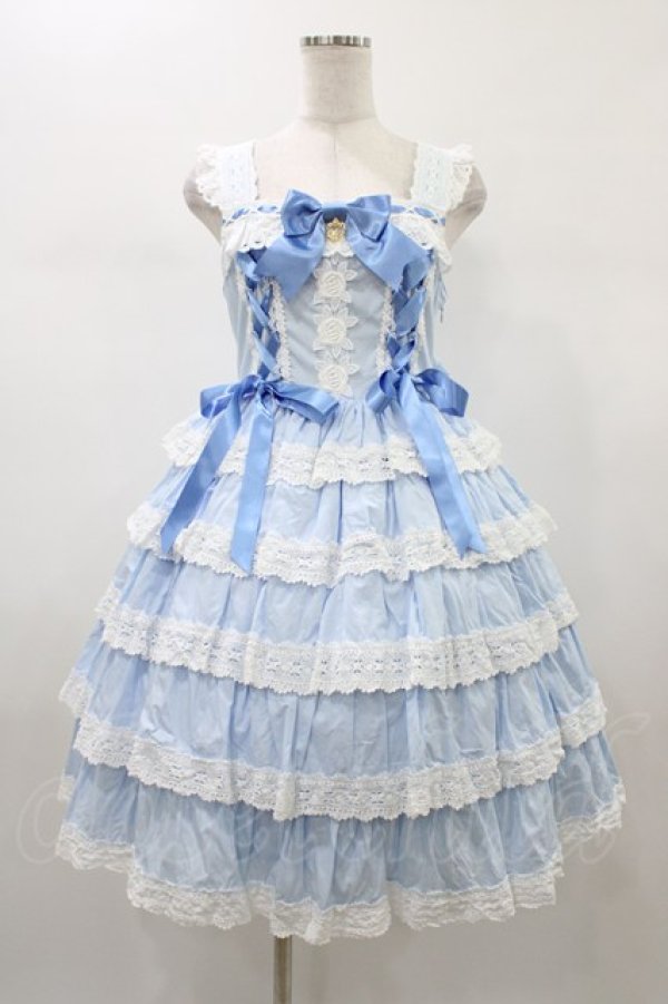 画像1: BABY,THE STARS SHINE BRIGHT / Romantic Dream Roseジャンパースカート Free サックス H-26-01-07-1018-BA-OP-NS-ZH (1)