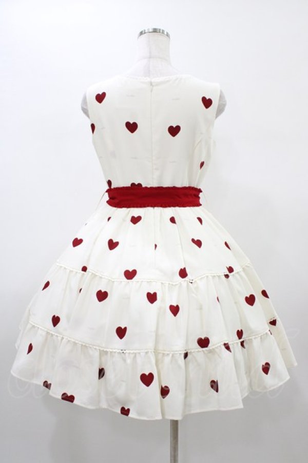 画像2: mille fille closet by LODISPOTTO / RetroFrenchハートワンピース M オフ/レッド H-26-01-07-1022-LO-OP-NS-ZH (2)
