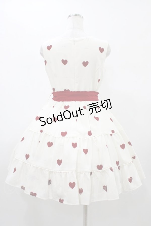 画像2: mille fille closet by LODISPOTTO / RetroFrenchハートワンピース M オフ/レッド H-26-01-07-1022-LO-OP-NS-ZH (2)