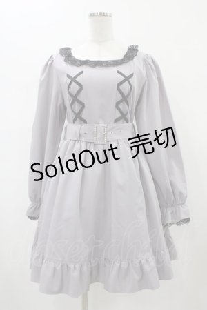 画像: Ank Rouge / スピンドルバックリボンワンピース M ブルーグレー H-26-01-07-1025-CA-OP-NS-ZH