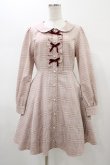 画像1: Ank Rouge / フロントリボンチェックワンピース M ピンク H-26-01-07-1026-CA-OP-NS-ZH (1)
