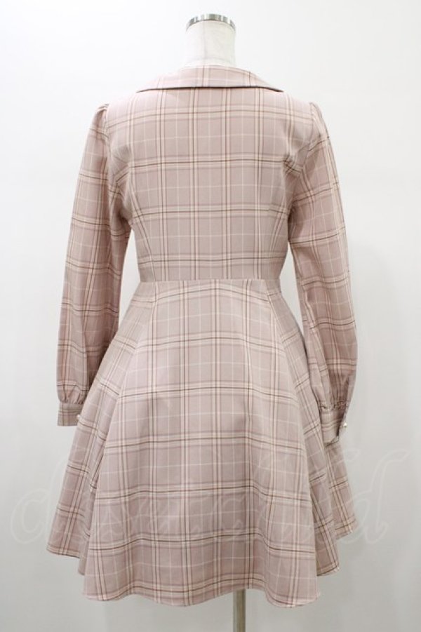 画像2: Ank Rouge / フロントリボンチェックワンピース M ピンク H-26-01-07-1026-CA-OP-NS-ZH (2)